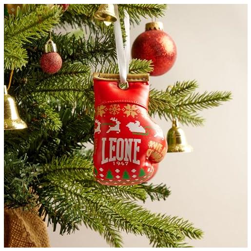 LEONE 1947 piccolo guanto da boxe decorativo per l'albero di natale, addobbo natalizio unisex adulto, rosso, taglia unica