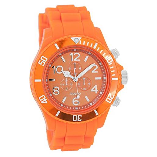 Oozoo c4836 - orologio da donna, cinturino in silicone, colore: arancione fluoro, striscia