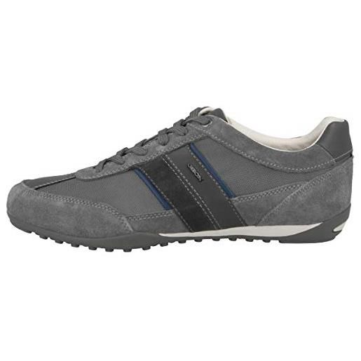 Geox u wells c, sneakers uomo, grigio (dk grey), 41 eu