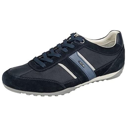 Geox u wells c, sneakers uomo, blu/rosso (navy/dk burgundy), 45 eu