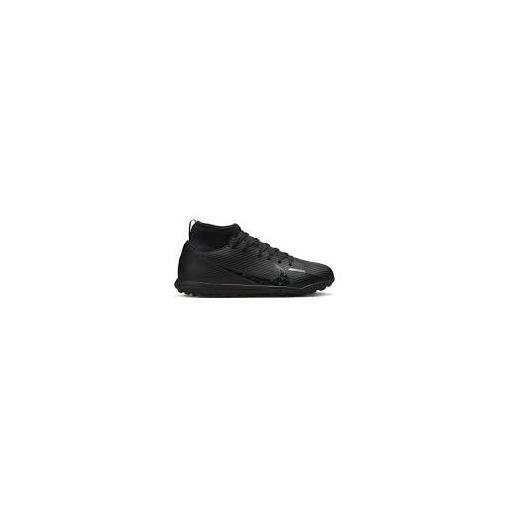 Nike jr. Mercurial superfly 9 club tf, little/big kids' turf soccer shoes, black/dk smoke grey-summit white-volt, 38.5 eu