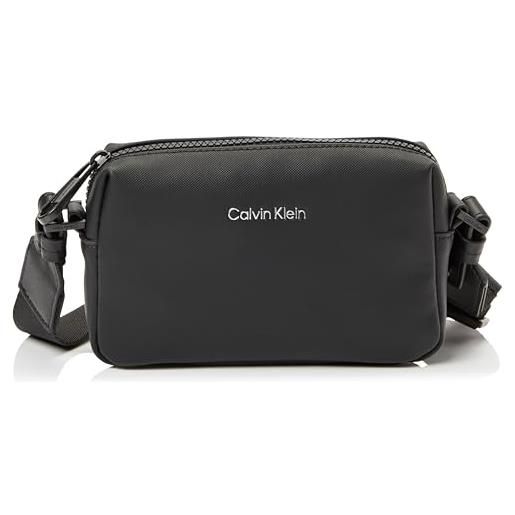 Calvin Klein must camera bag s k50k511214, borse a tracolla uomo, nero (ck black pique), os