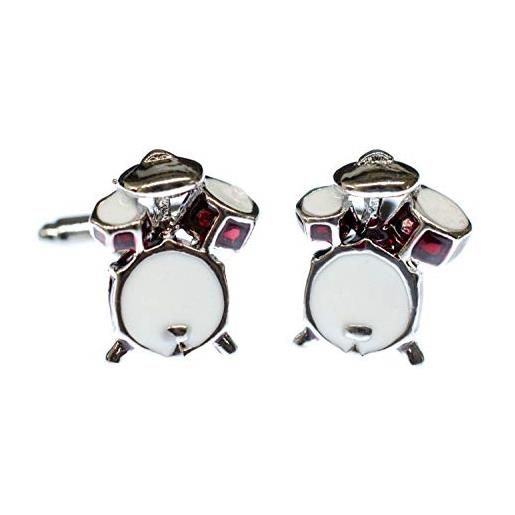Miniblings tamburi gemelli musica tamburi tasti dello strumento + box - gioielli a gemelli bottoni della camicia da uomo mi scatola di legno incluso