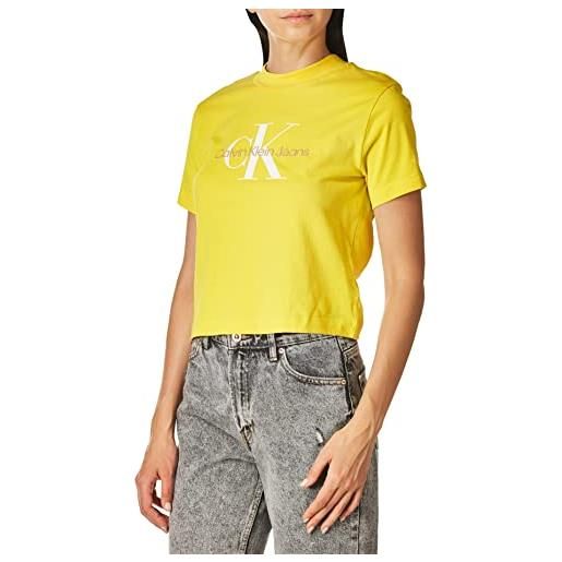 Calvin Klein Jeans seasonal monogram baby tee t-shirt, super lemon, s donna