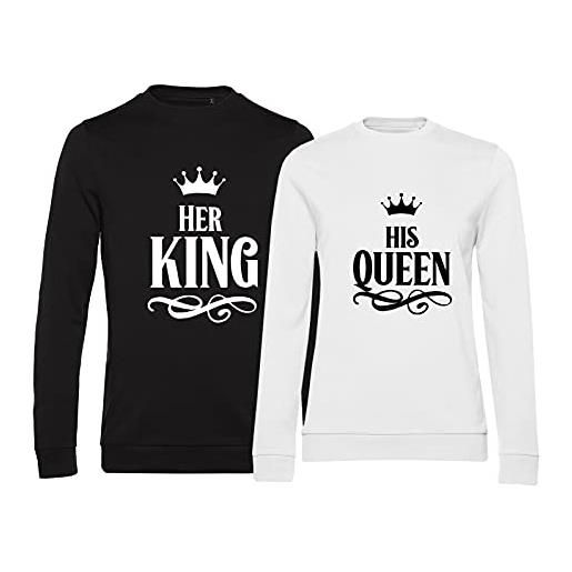 Sambosa her king his queen - partner felpa donne e uomini - 2 pezzi - set regalo maglione per coppia per amanti - regali partner - miglior regalo di compleanno - aspetto partner