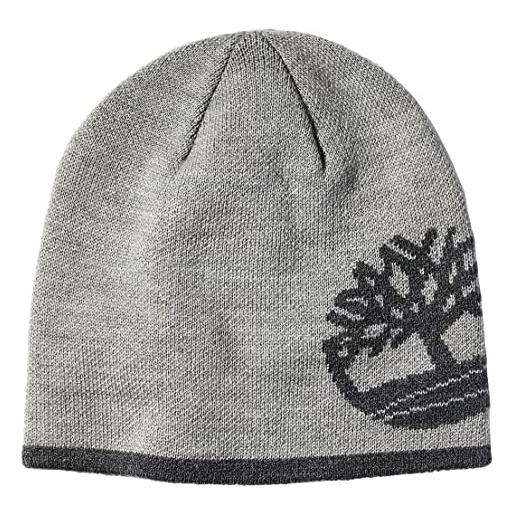 Timberland reversible tree logo cuffless knit hat beanie (light grey heather)