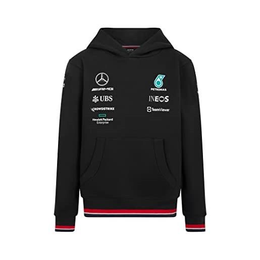 Mercedes AMG Petronas formula one team - collezione ufficiale di prodotti derivati formula 1 - bambini 2022 felpa con cappuccio della squadra - nero - bambini - 140