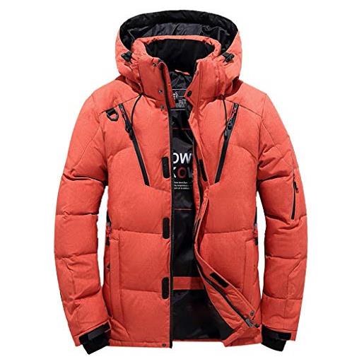 sutelang lurryly piumino caldo trapuntato uomo - giacca cappotto caldo fodera inverno uomini giacca antivento maniche lunghe, arancione, l
