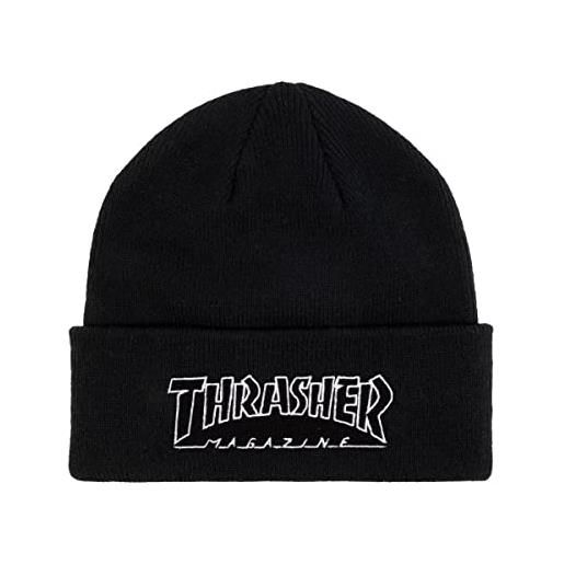 Thrasher men's outlined logo black beanie hat