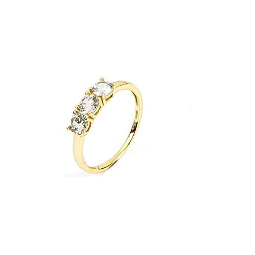 4US Cesare Paciotti anello da donna anello trilogy realizzato in argento rodiato placcato color oro con zirconi. Misura pietra: 4mm. Misura anello: 10. La referenza è 4uan4230w10