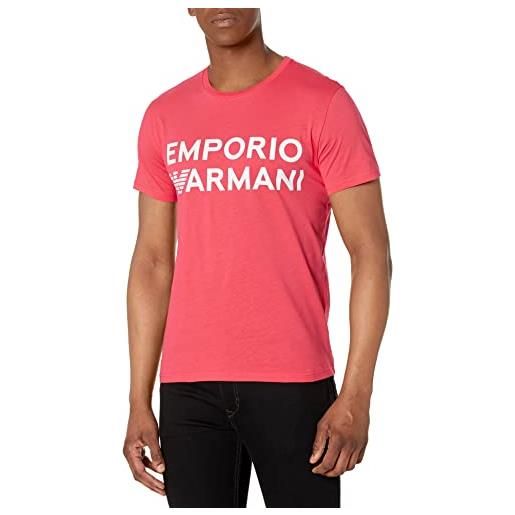 Emporio Armani t-shirt logo band, t-shirt uomo, corallo, l