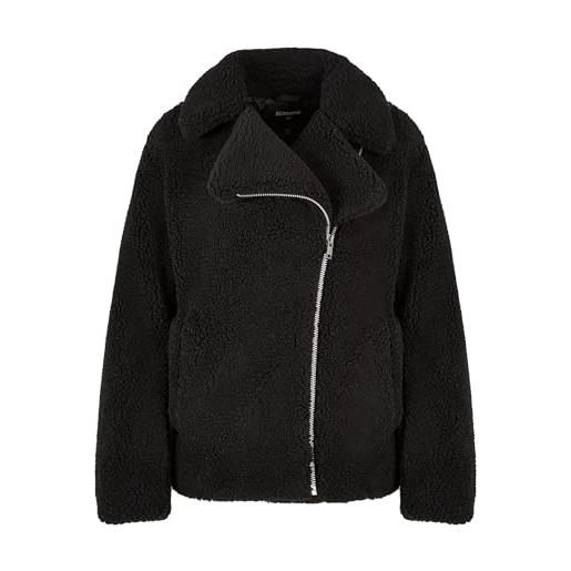 Urban Classics ladies sherpa biker jacket, giacca, donna, nero (black), 3xl