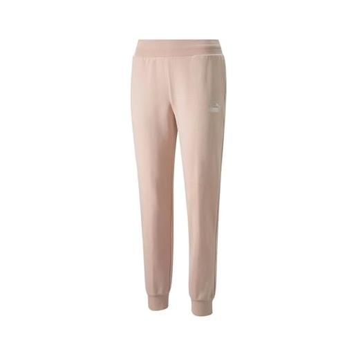 PUMA ess+ metallic pants fl pantalone, rosa quarzo, l donna