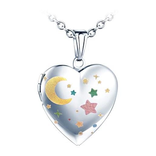 Yumilok yumiok-collane da donna stelle colorate ciondolo con foto cuore luna elegante e sofisticato adatto a tutte le occasioni
