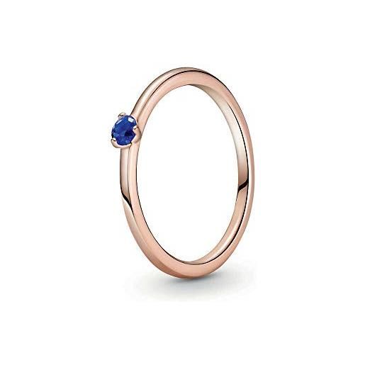 Pandora anello astral blu placcato oro rosa 189259c04, cristallo, cristallo