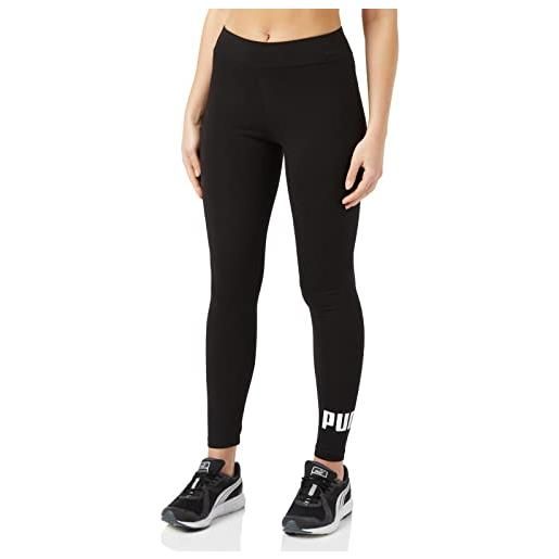 Puma 586832 leggings con logo essentials, donna, nero (puma black), m