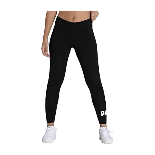 Puma essentials logo, pantaloni compressione women's, black (nero), l