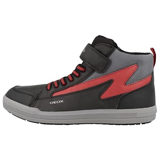 Geox j arzach boy a, sneakers bambini e ragazzi, nero/rosso (black/red), 28 eu