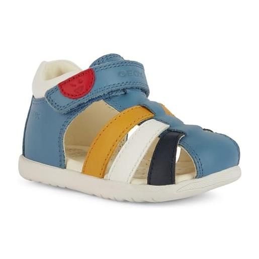 Geox b sandal macchia boy, primi passi bimbo 0-24, blu/bianco (navy/white), 23 eu