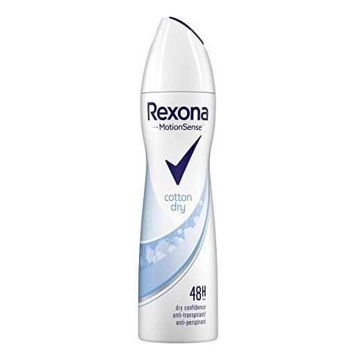 Rexona motion. Sense deodorante spray cotton dry anti transpirant con 48 ore di protezione contro gli odori corporei e l'umidità ascellare, 6 x 150 ml