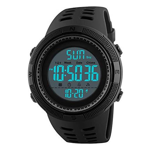 VenSten orologio digitale, da uomo sportivi casual militare elettronico orologi maschi correre moda impermeabile orologio da polso con calendario, cronometro, allarme - nero