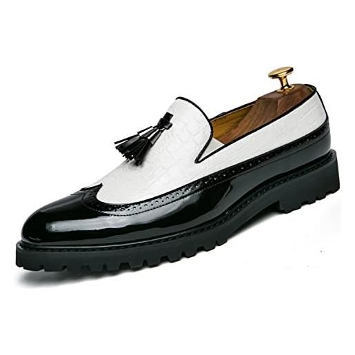 Fashion Modern WORLDLYDA mocassini mocassini moda nappa scarpe slip on abito scarpe casual guida loafer partito scarpe, la04, 45 eu