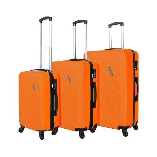 VERTICAL STUDIO set di 3 valigie da viaggio da 20, 24, 28, con cifre, lucchetto in plastica (abs) a quattro ruote, orange vantaa, valigia bagaglio a mano
