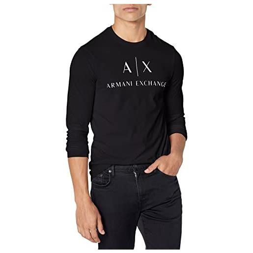 ARMANI EXCHANGE a|x armani exchange long sleeve logo crewneck t-shirt, t-shirt, 