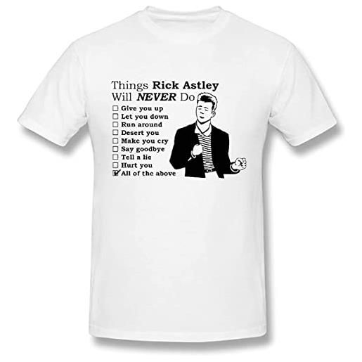 OAX things rick astley will never do men's basic short sleeve t-shirt camicie e t-shirt(large)