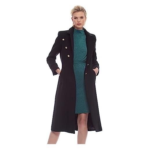 Kocca cappotto lungo con bottoni dorati nero donna mod: paracuara size: s