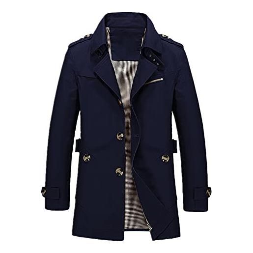 N\P giacca da uomo di marca primavera casual fit selvaggio cappotto giacca solido, blu, l