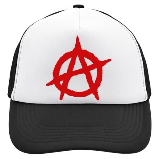 Generic anarchy symbol punk not dead uk mesh back trucker cap regolabile snapback hat abbigliamento casual nero, nero , taglia unica