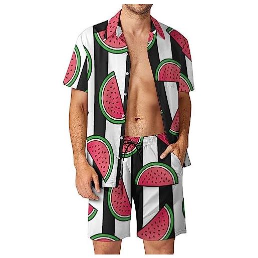 Generic anguria a strisce uomo hawaiana camicia e pantaloncini button down manica corta da spiaggia l