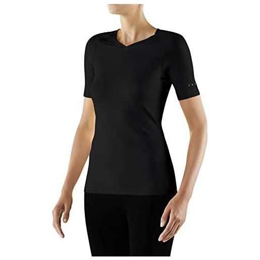 Falke cool v neck w s/s ts filo funzionale asciugatura rapida 1 pezzo, maglietta donna, nero (black 3000), s