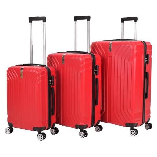 VERTICAL STUDIO valigia da viaggio da 20, 24, 28, 3 pezzi, con cifre, serratura in plastica (abs) a quattro ruote, rosso kittila, valigia bagaglio a mano