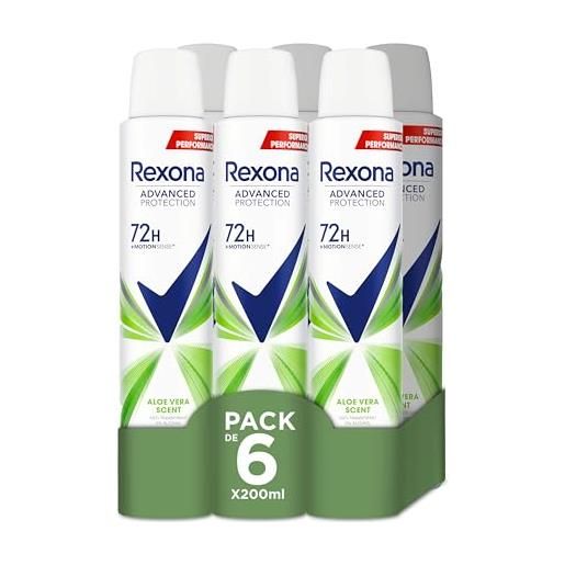 Rexona - deodorante spray antitraspirante da donna all'aloe vera, 200 ml, confezione da 6
