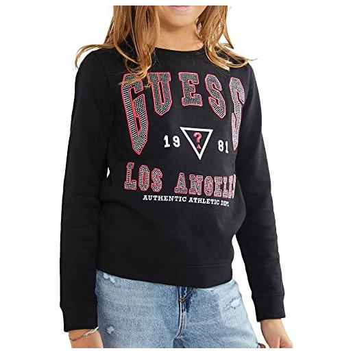 GUESS felpa in cotone ragazza 16 anni - 170 cm color nero con scritta los angeles in strass