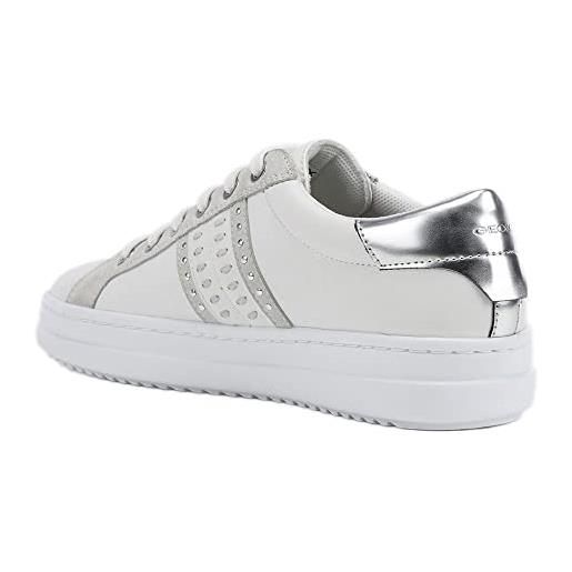 Geox d pontoise d, sneakers donna, bianco off white, 36 eu