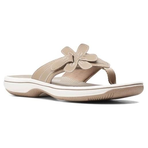 Clarks flora di brinkley, infradito donna, taupe sintetico, 39 eu