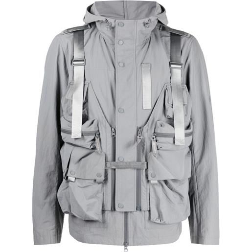 Spoonyard detachable-panel hooded jacket - grigio