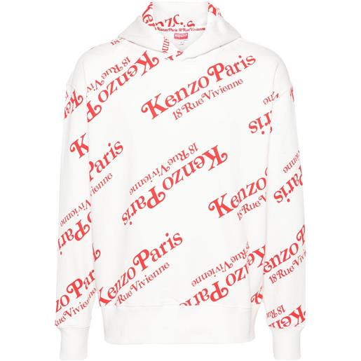 Kenzo x verdy monogram-pattern hoodie - bianco