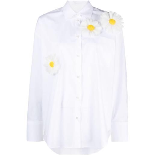 MSGM camicia con applicazione - bianco