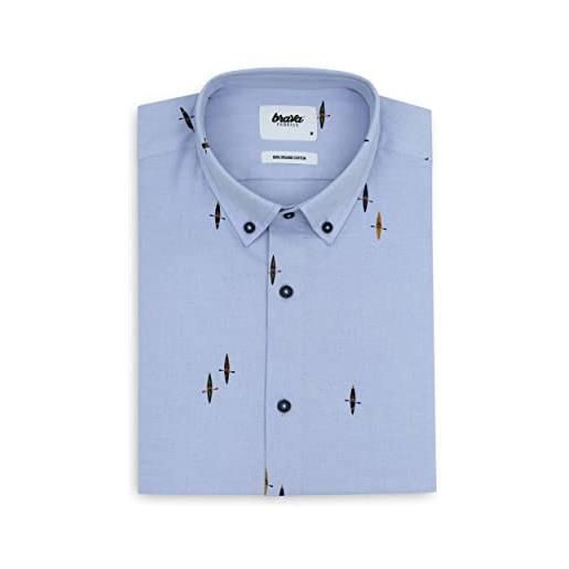 Brava Fabrics camicia stampata kayaking - cotone organico, blu, l