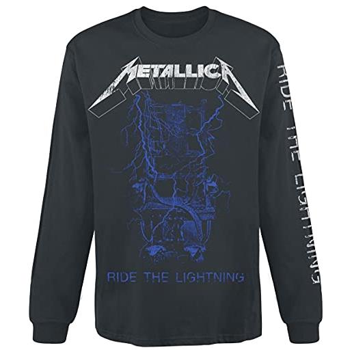 Metallica fade uomo maglia maniche lunghe nero m 100% cotone regular