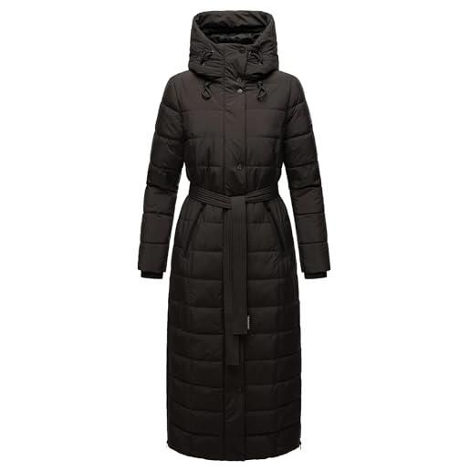 Navahoo cappotto invernale da donna, caldo, trapuntato, con colletto in pelliccia sintetica rimovibile, parte xiv xs-xxl, nero , s