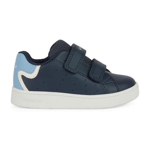 Geox b eclyper boy a, scarpe da ginnastica bimbo 0-24, blu (navy lt jeans), 21 eu