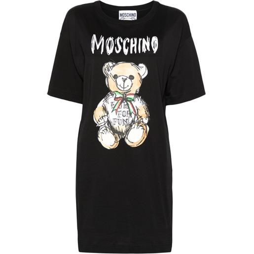 Moschino abito modello t-shirt con stampa - nero