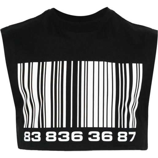VTMNTS t-shirt big-barcode crop - nero