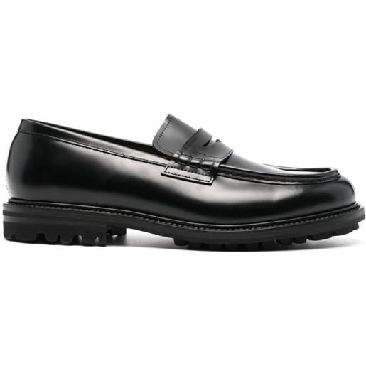Henderson Baracco polished leather penny loafers - nero