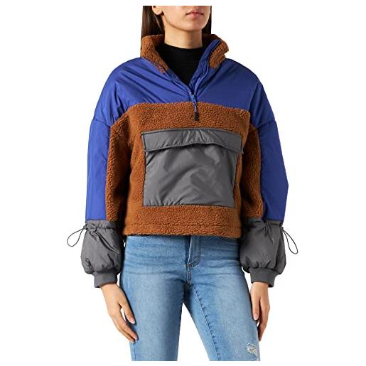 Urban Classics giacca da donna sherpa a 3 tonalità, toffee/bluepurple, xs